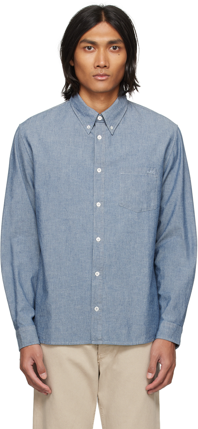 A.P.C.: Blue Edouard Shirt | SSENSE