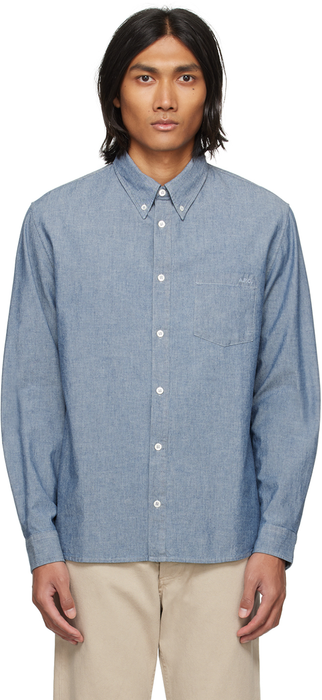 Blue Edouard Shirt by A.P.C. on Sale