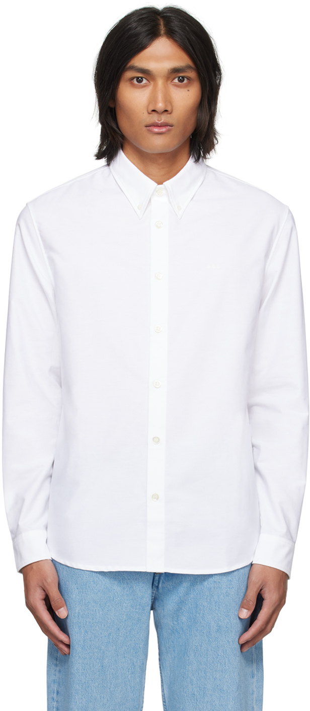 Shop Apc White Greg Shirt In Aab White