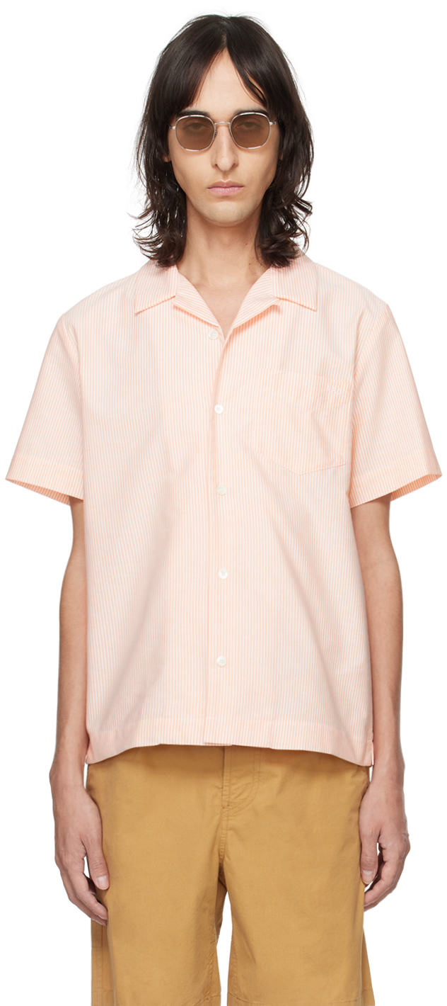 A. P.C. Orange & White Lloyd Shirt