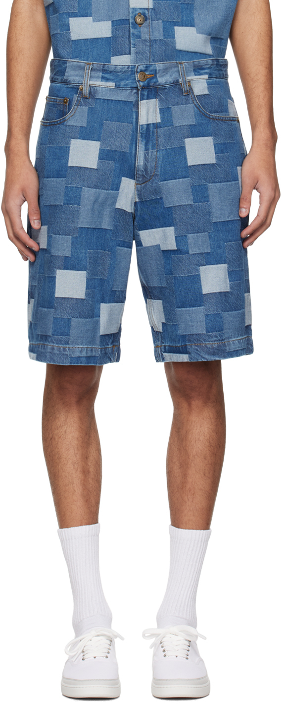 Blue Helio Denim Shorts