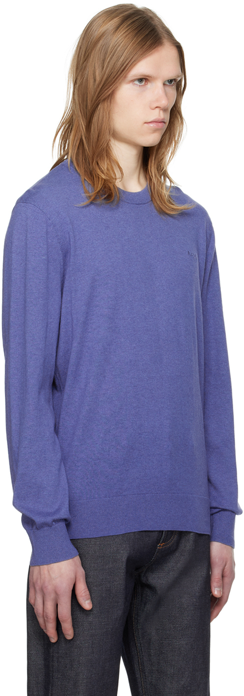 Apc Blue Julio Sweater In Pic Bleu Acier Chine
