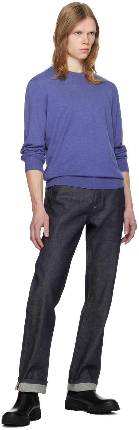 Apc Blue Julio Sweater In Pic Bleu Acier Chine