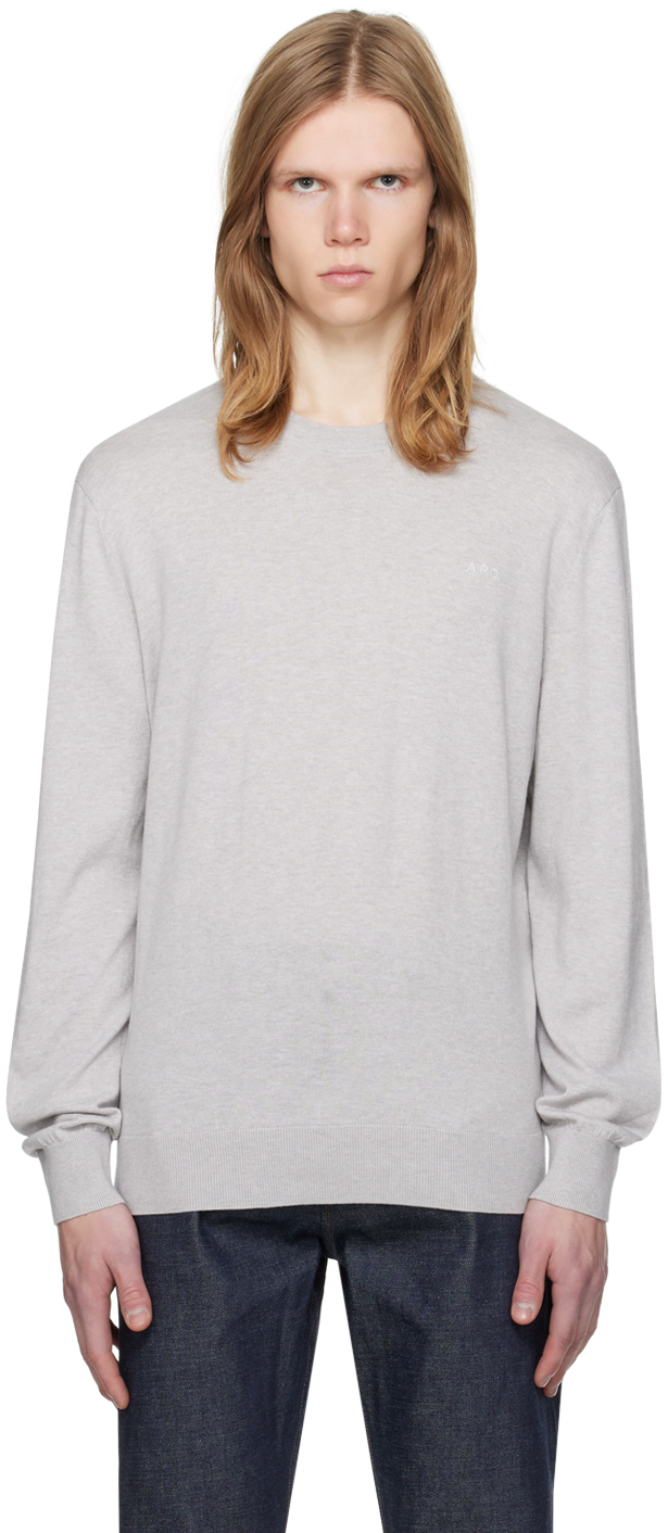 Shop Apc Gray Julio Sweater In Plb Heathered Grey