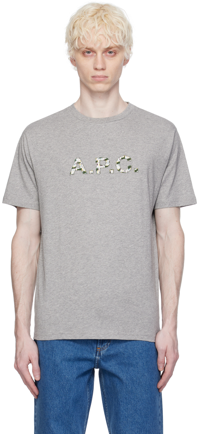 Apc Gray Willow T-shirt In Gris Clair
