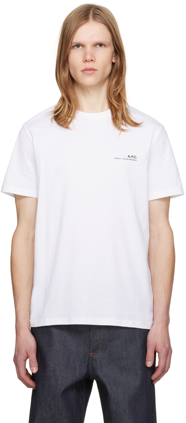 Apc White Item T-shirt In Aab White