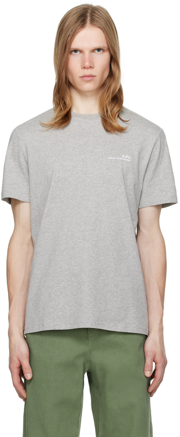 Apc Gray Item T-shirt In Pla Heather Grey