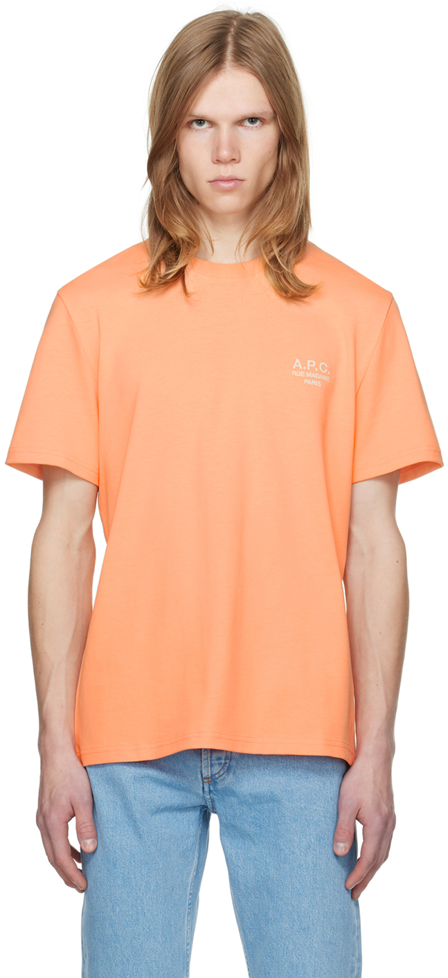 Apc Orange New Raymond T-shirt In Ead Peach