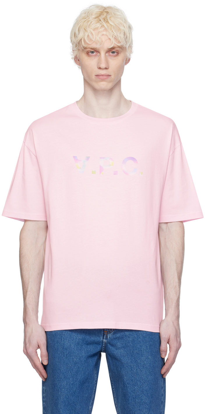 Shop Apc Pink River Print T-shirt In Faa Pink