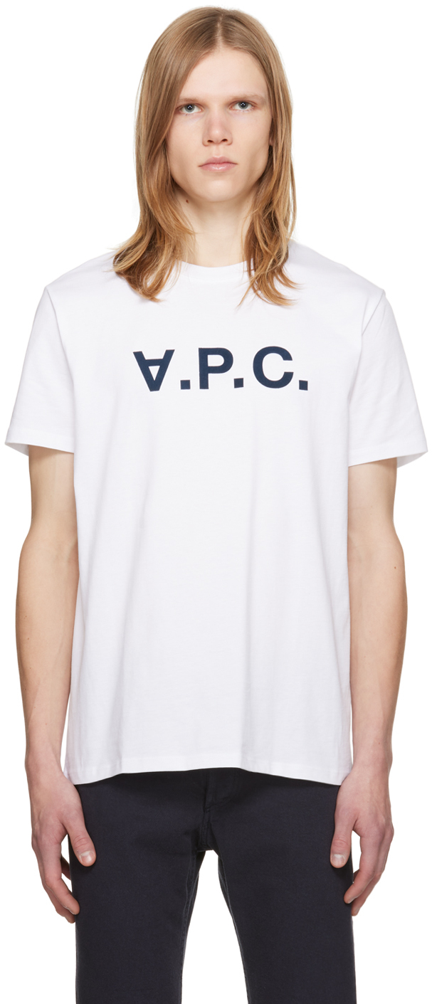 Shop A.p.c. White Vpc T-shirt In Iak Dark Navy