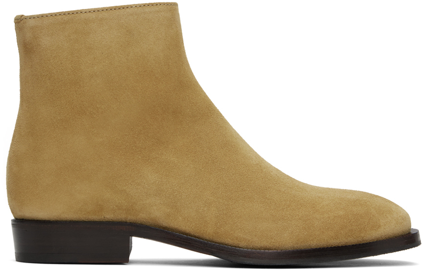A.p.c. Beige Neil Boots In Caf Caramel