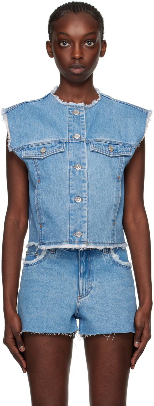 a. p.c. blue barbara denim vest