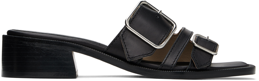 a. p.c. black aly heeled sandals