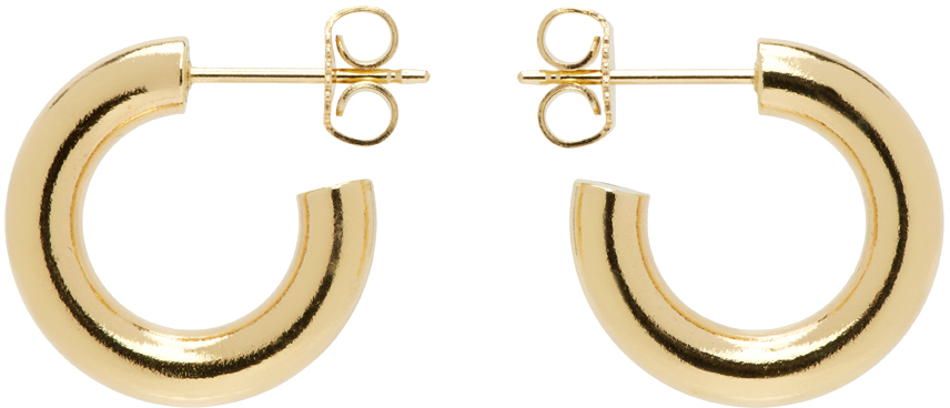 Laura Lombardi Gold Mini Hoop Earrings In Brass