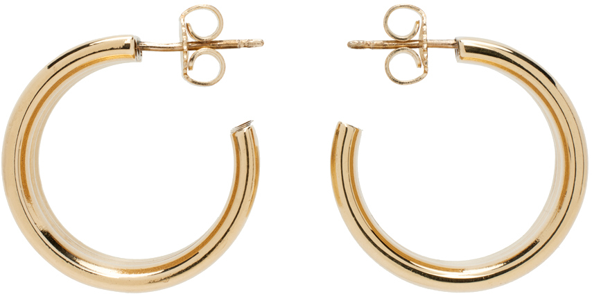 Laura Lombardi Gold Mini Grazia Earrings In Brass