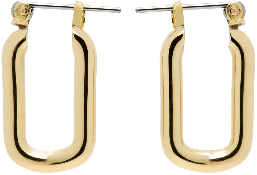 Laura Lombardi Gold Cresca Hoop Earrings In Brass