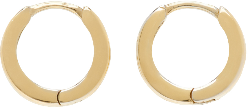 Gold Clutch Hoop Earrings