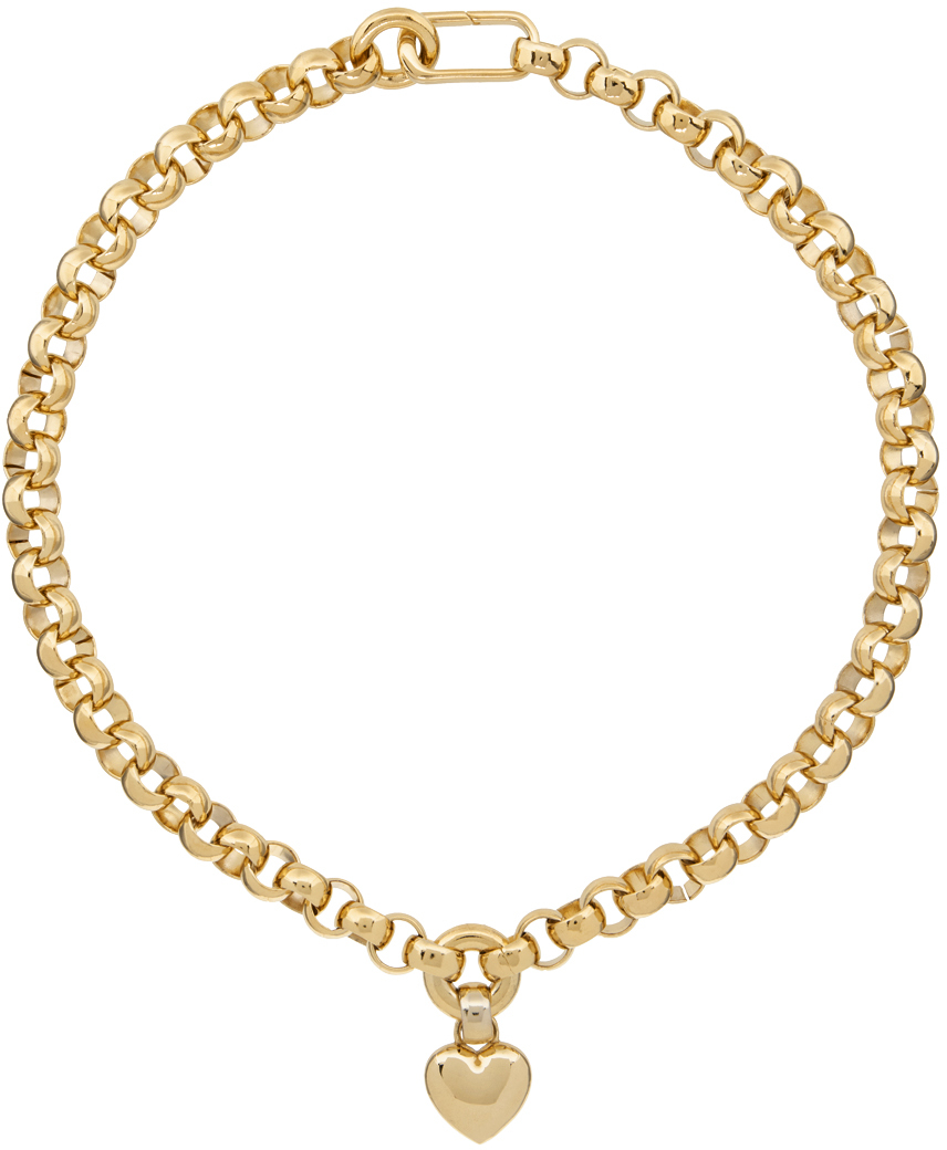 Laura Lombardi Gold Amorina Pendant Necklace In Brass