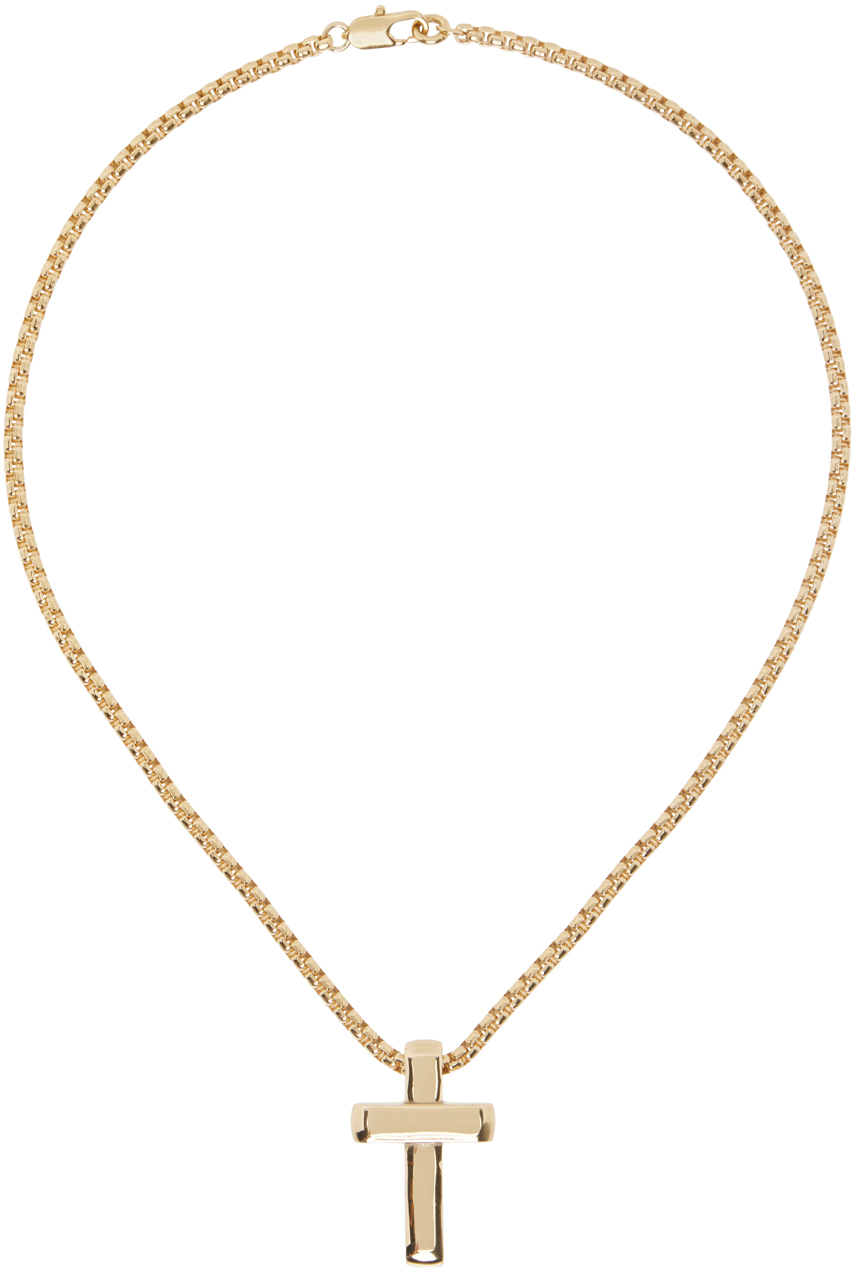 Laura Lombardi Gold Cecilia Pendant Necklace In Brass