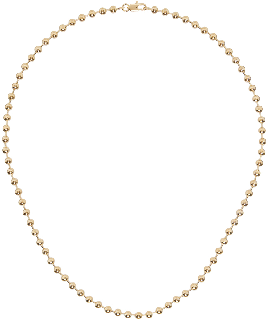 Laura Lombardi Gold Ball Chain Necklace In Brass