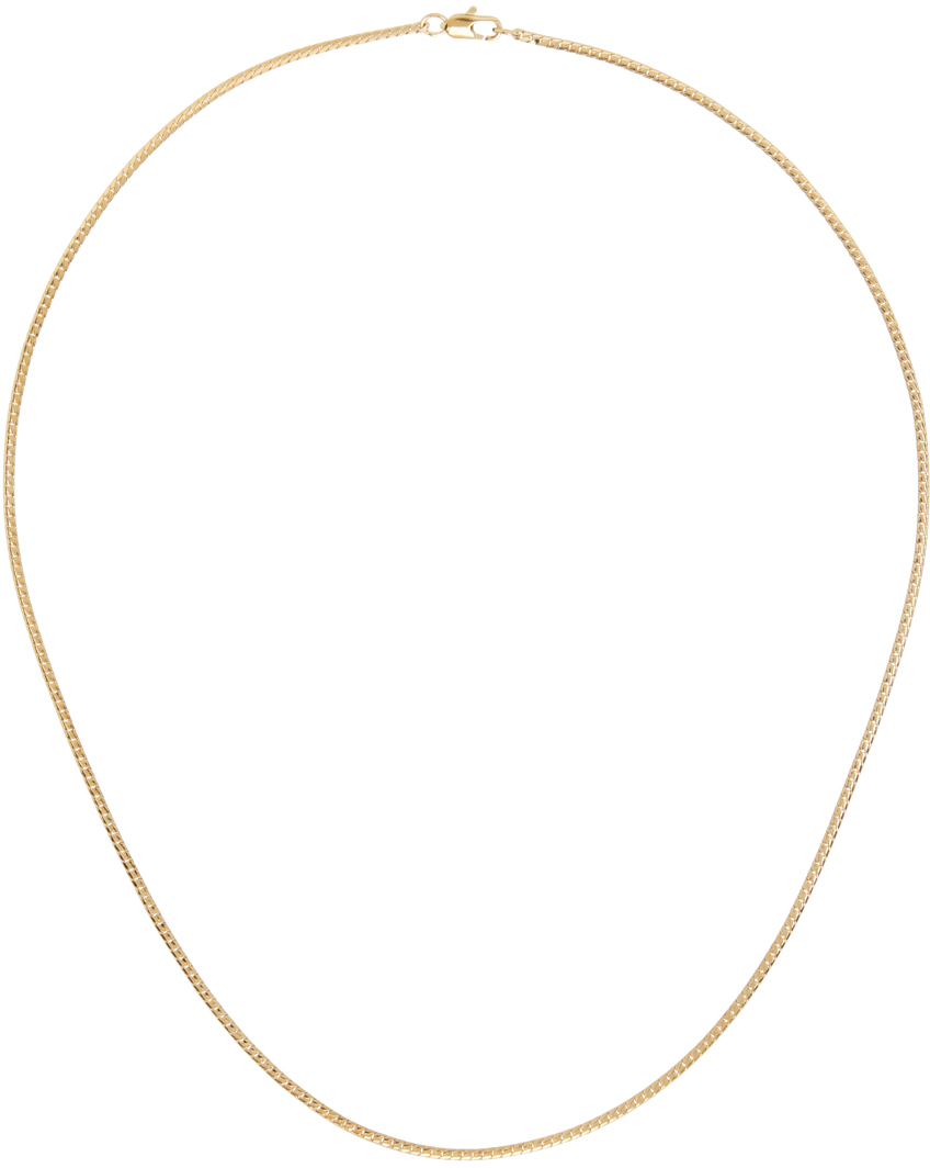 Laura Lombardi Gold Mini Omega Chain Necklace In Brass