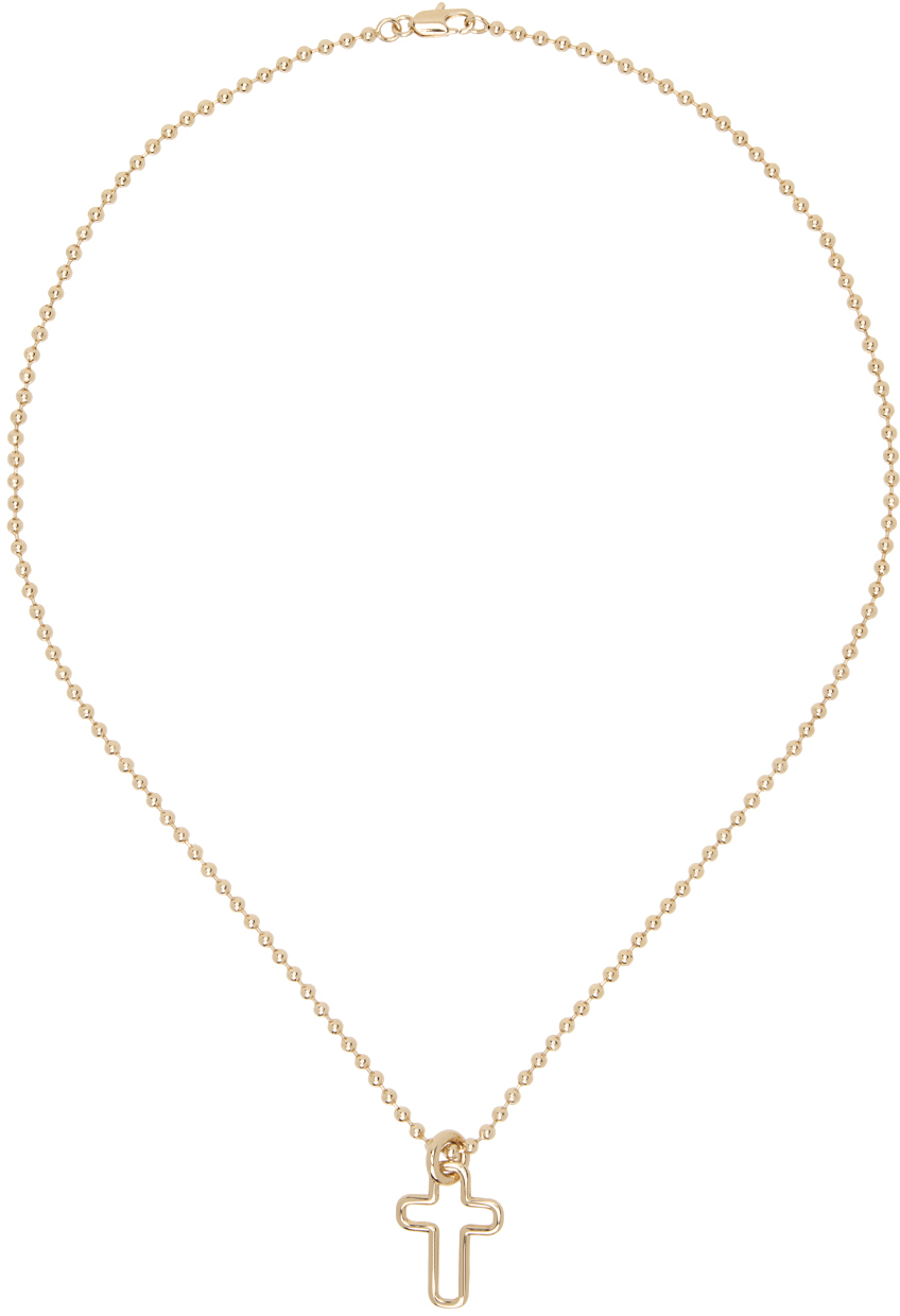 Laura Lombardi Gold Mini Madda Pendant Necklace In Brass
