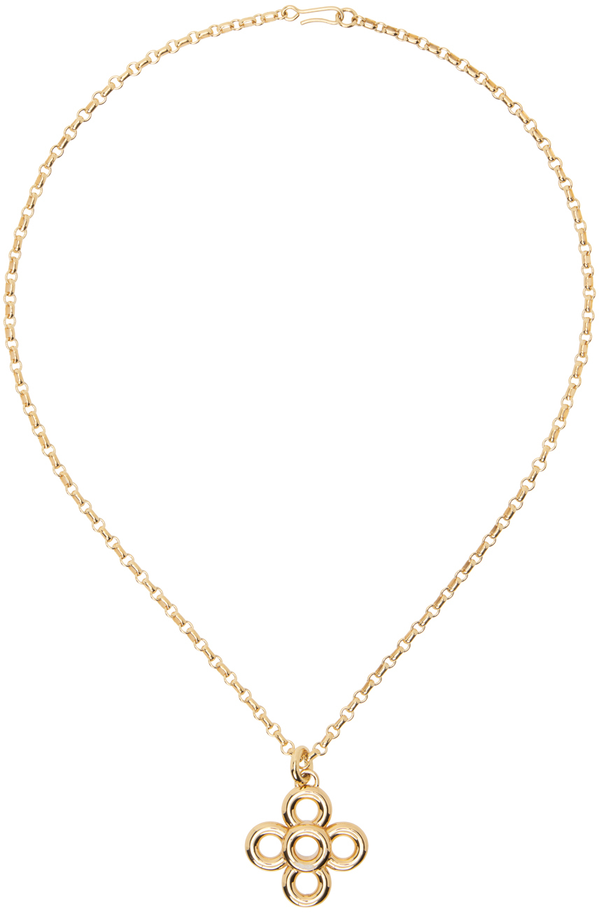 Laura Lombardi Gold Radda Pendant Necklace In Brass