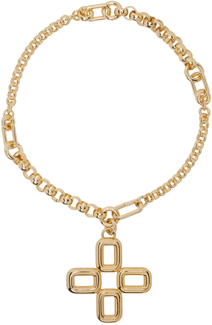 Laura Lombardi Gold Castiglia Necklace In Brass
