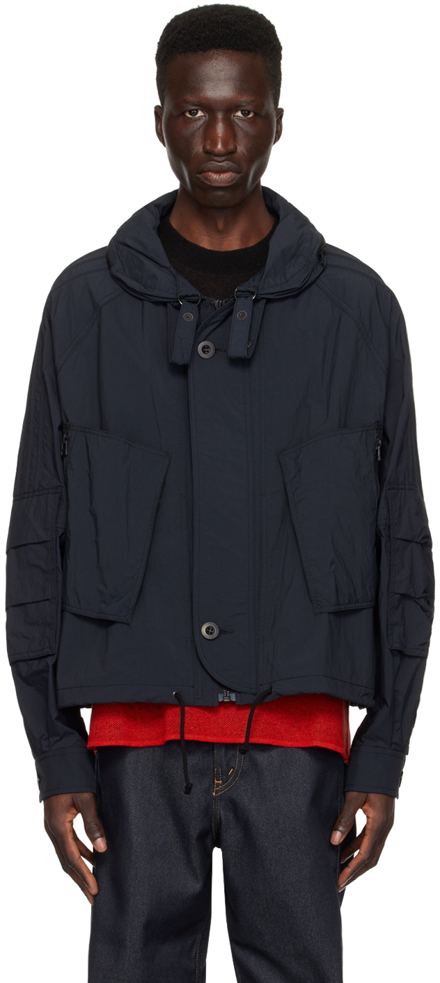 Black Stowaway Hood Jacket