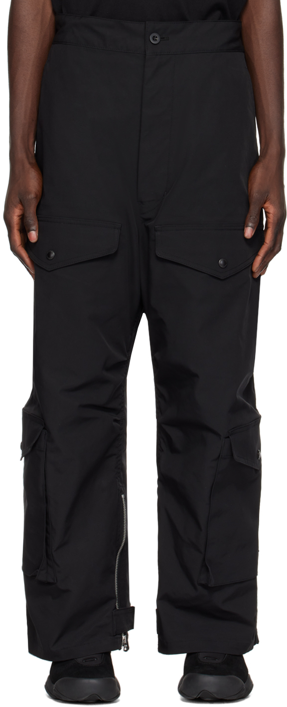 Shop Junya Watanabe Black Velcro Tab Cargo Pants