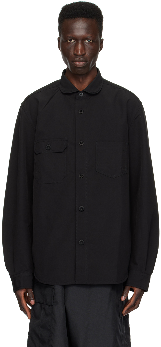 Shop Junya Watanabe Black Paneled Shirt In Blk X Blk