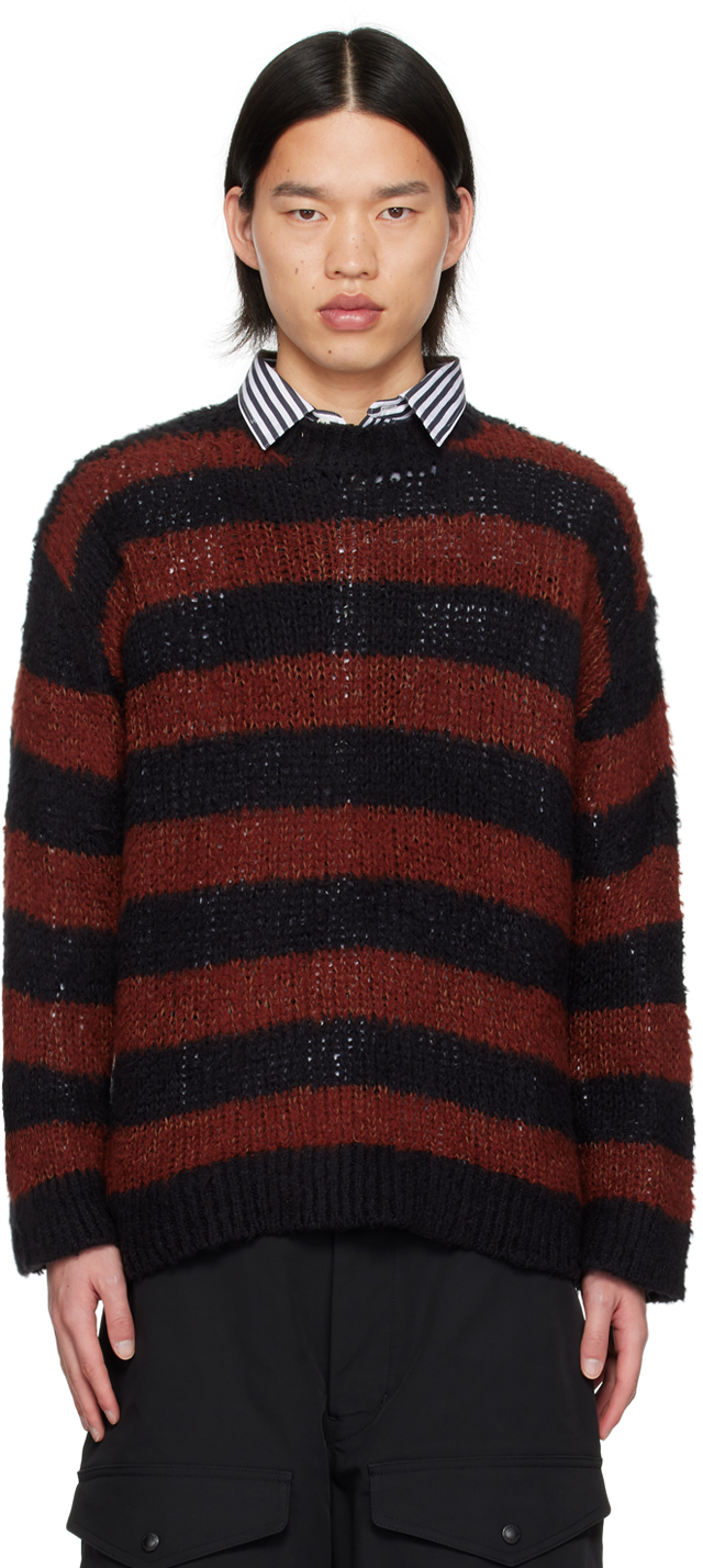 Junya Watanabe: Brown & Black Striped Sweater | SSENSE