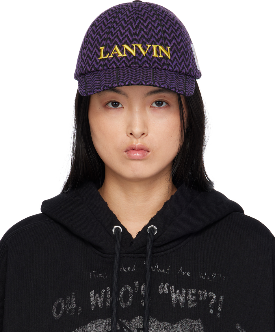 Shop Lanvin Purple & Black Future Edition Curb Cap In Black/purple Reign