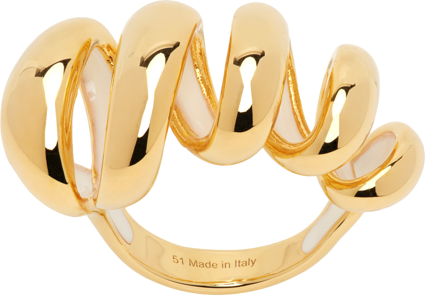 Lanvin Gold Melodie Ribbon Ring In M108 Gold/moon
