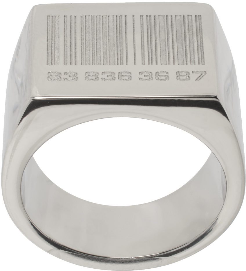 Shop Vtmnts Silver Barcode Ring
