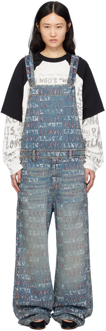 【関税込み】Lanvin Futureエディション ブルー ジーンズ Lanvin x Future logo-print Jeans | Blue | FARFETCH
