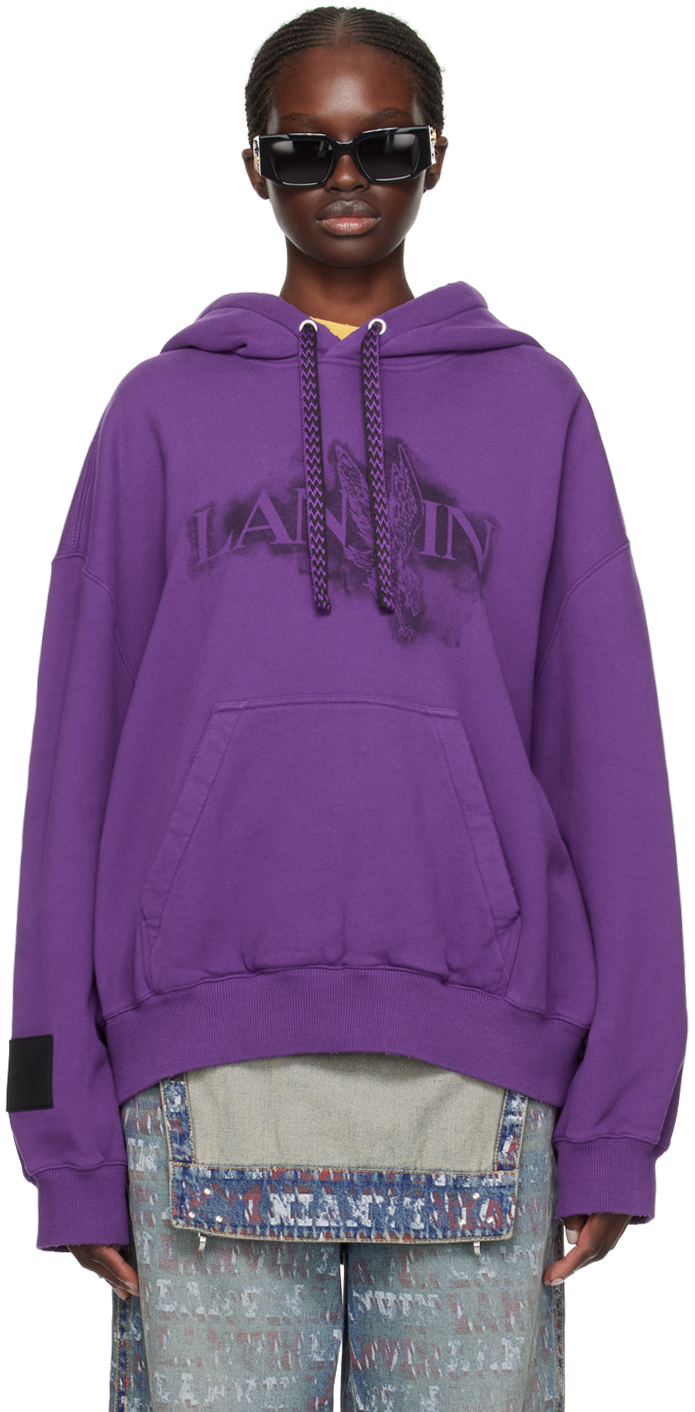 Shop Lanvin Purple Future Edition Baggy Hoodie In Purple Reign