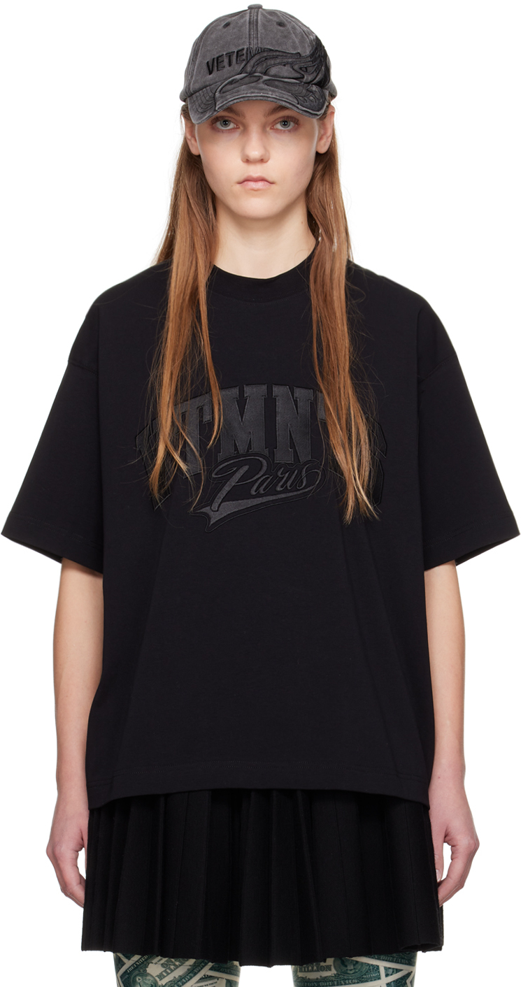 Vtmnts Black Embroidered T-shirt