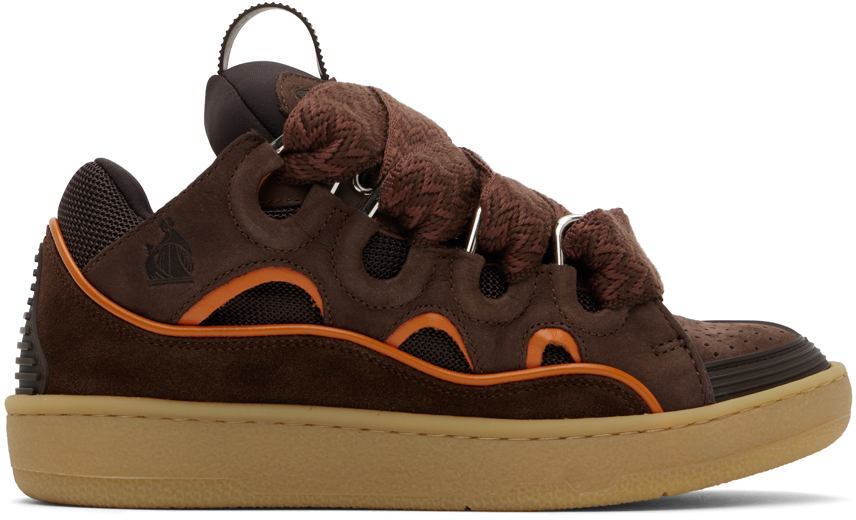 SSENSE Exclusive Brown & Orange Curb Sneakers by Lanvin on Sale