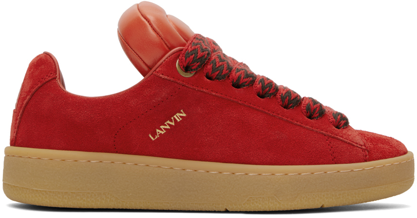 Shop Lanvin Red Future Edition P24 Curb Lite Sneakers In Red/orange
