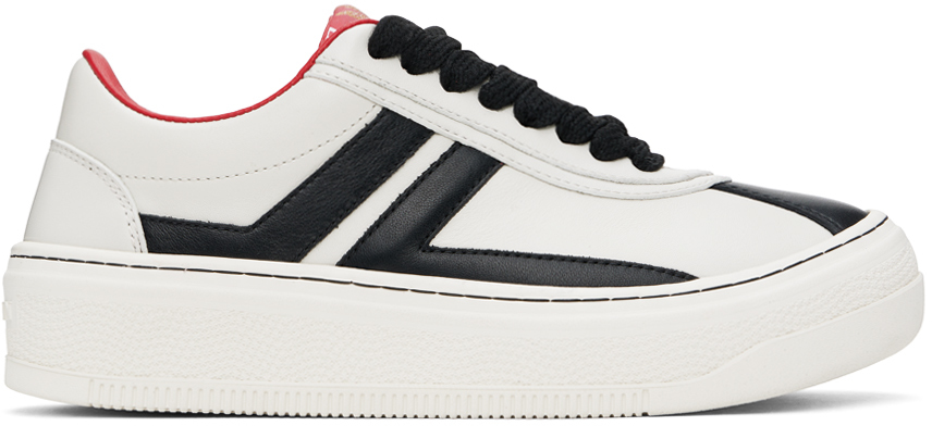 Shop Lanvin Black & Off-white Future Edition Cash Sneakers In Off White / Black