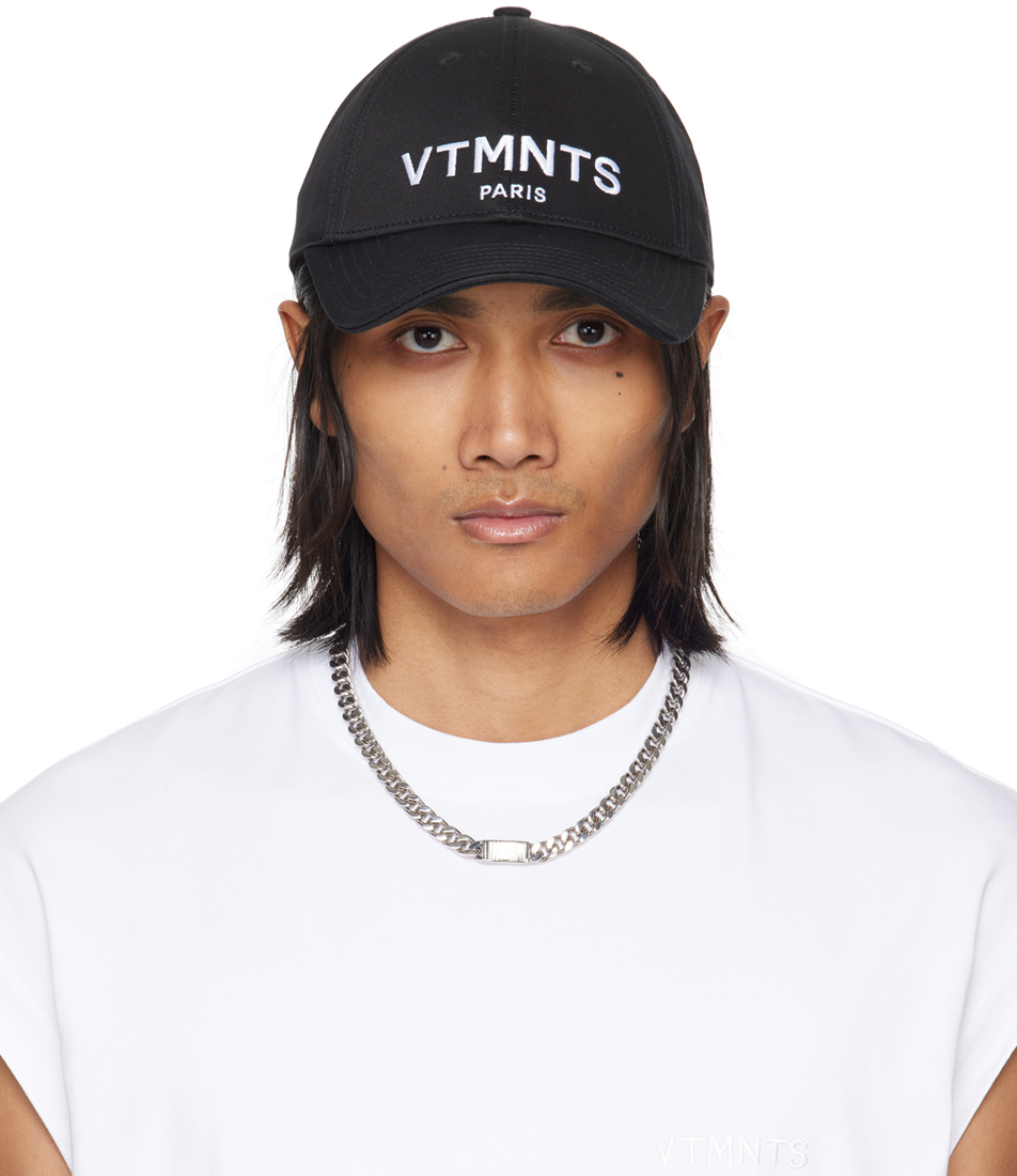 Vtmnts Logo-embroidered Cotton Cap In Black/white