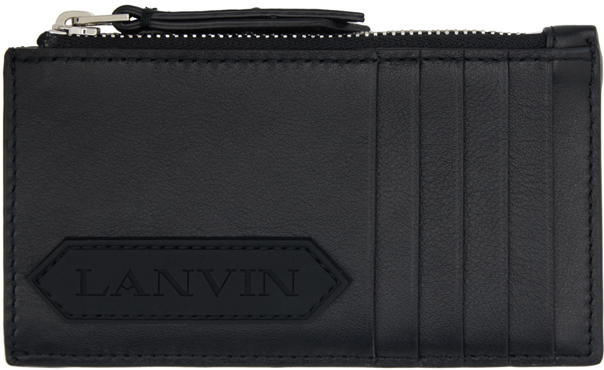 Lanvin Black Zip Card Holder In 10 Black
