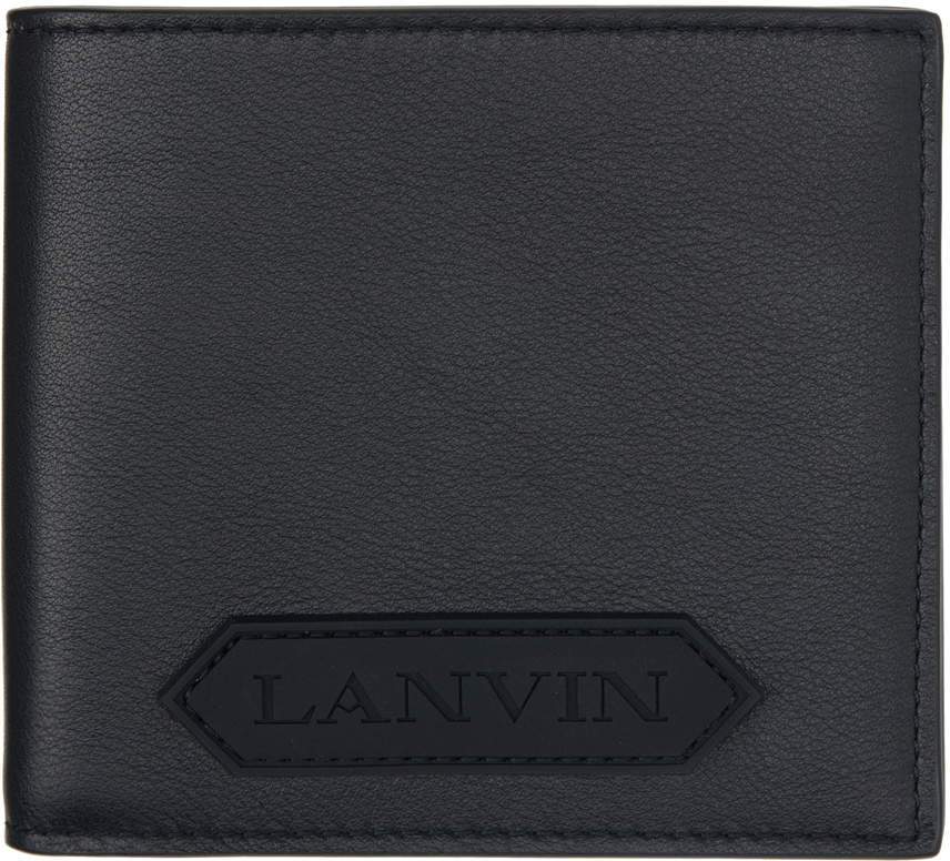 Lanvin Black Rubberized Logo Bifold Wallet In 10 Black