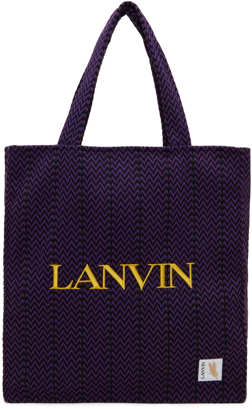 Shop Lanvin Black & Purple Future Edition Curb Tote In Black/purple Reign 1