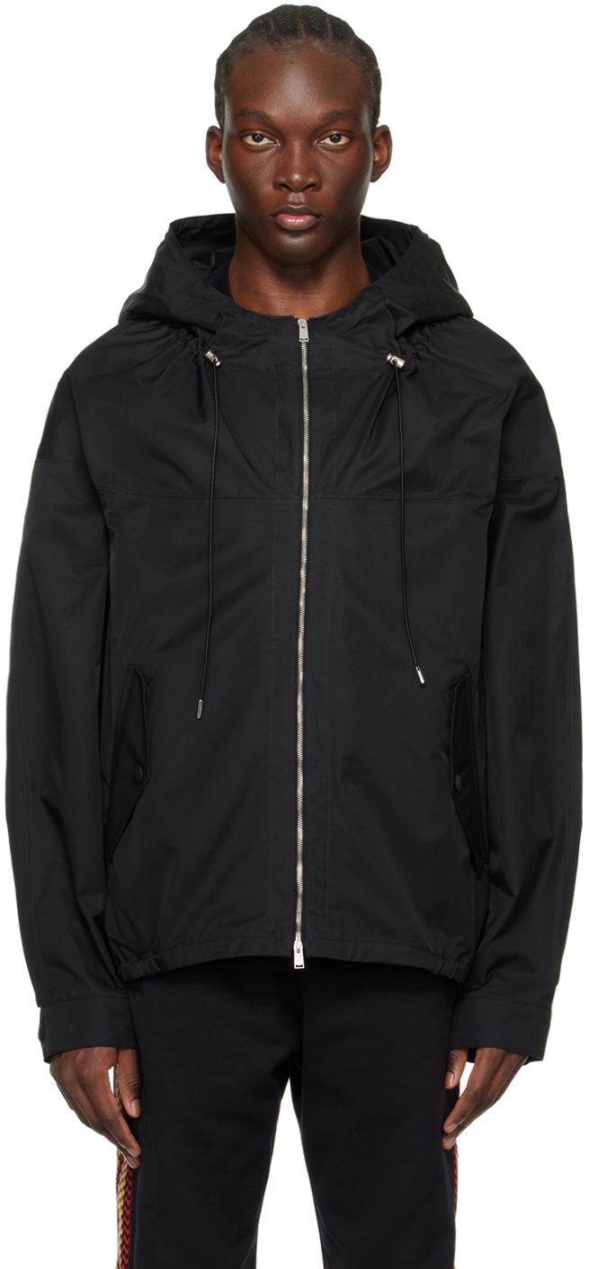 Shop Lanvin Black Hooded Jacket In 10 Black