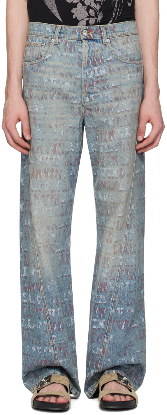 Shop Lanvin Blue Future Edition Jeans In Light Blue 22