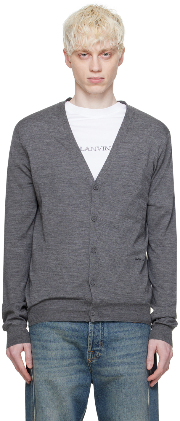Lanvin Gray Straight Cardigan In Grey