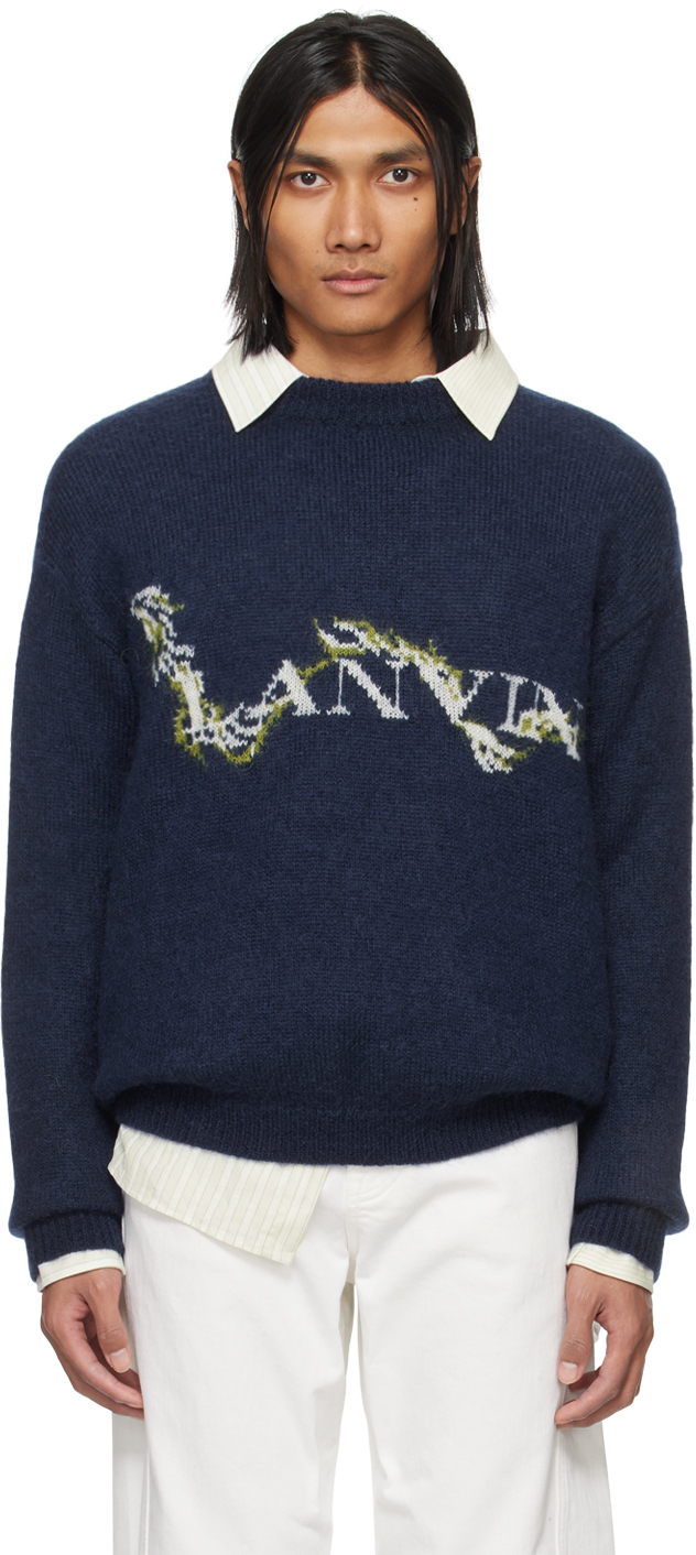 Navy hot sale mohair jumper