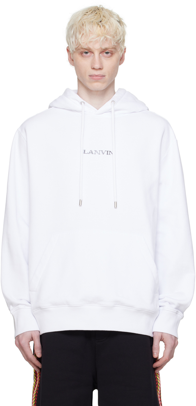 White Loose-Fitting Hoodie